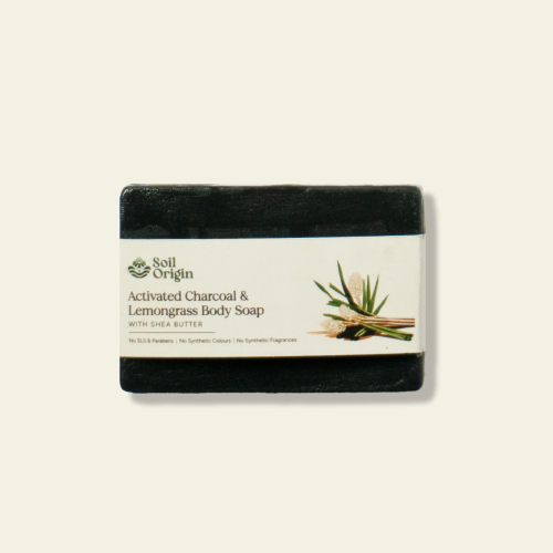 Soil Origin: Activated Charcoal & Lemongrass Body Soap 100gm