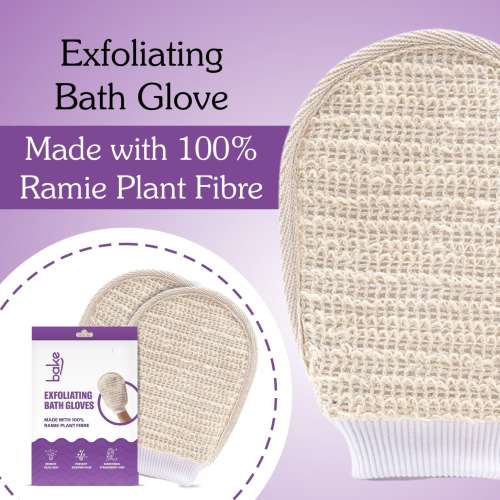Bake Cosmetics: Exfoliating Bath Glove for Dead Skin, Tan Removal  Pack of 2  40gm
