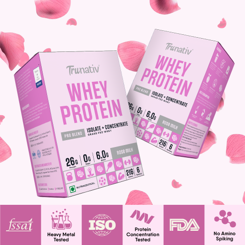 TruNativ: Pro Blend Whey Protein  Rose Milk  216gm