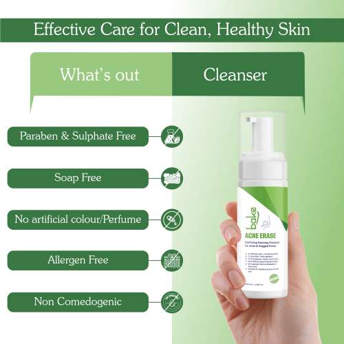 Bake Cosmetics: Acne Erase Clarifying Foaming Cleanser with 2% Salicylic Acid   100ml
