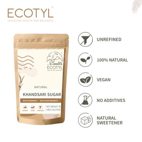 Ecotyl: Khandsari Sugar | Unrefined Natural Sweetener| 1kg