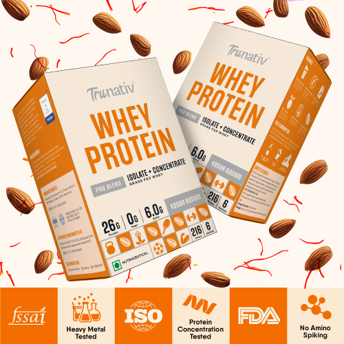 TruNativ: Pro Blend Whey Protein  Kesar Badam   216gm
