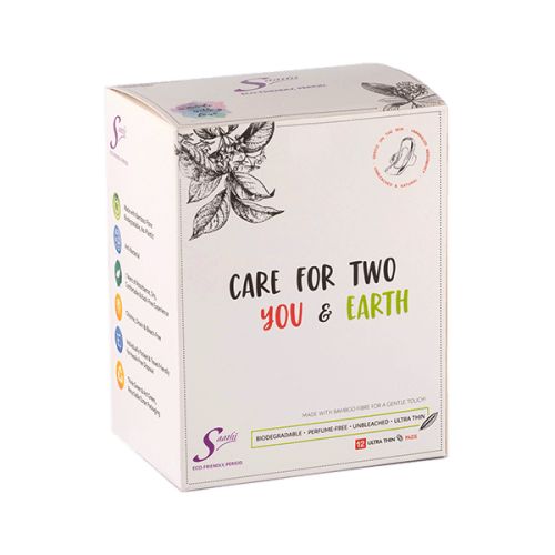 Saathi: Bamboo Fiber Biodegradable Sanitary Pads - pack of 12