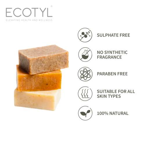 Ecotyl: Shea Butter Soaps - Ubtan, Rose & Coffee | 100% Natural | Set of 3