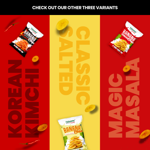 Fabeato: Banana Chips Pudhina Punch Flavor No Palm Oil, No MSG, 70gm  Pack of 3