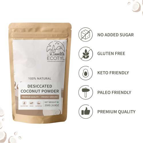 Ecotyl: Desiccated Coconut Powder | Unsweetened  250gm