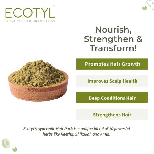 Ecotyl: Ayurvedic Hair Pack | For Hair Conditioning & Strengthening | Blend of 10+ Herbs | 100g