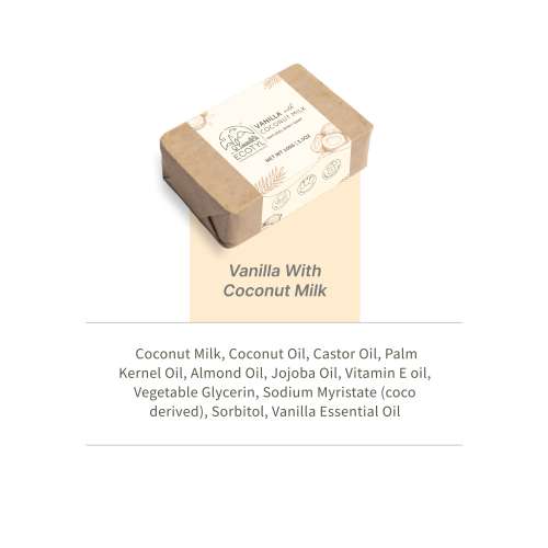 Ecotyl: Coconut Milk Soap with Vanilla | 100% Natural| Set of 2 