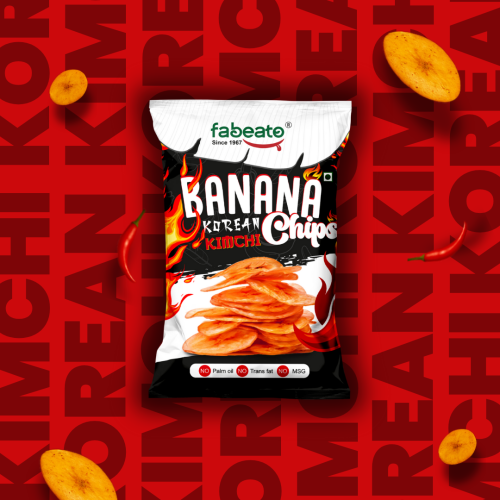 Fabeato: Banana Chips Korean Kimchi Flavor No Palm Oil, No MSG 70gm  Pack of 3