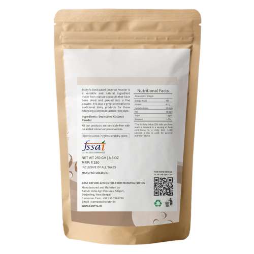 Ecotyl: Desiccated Coconut Powder | Unsweetened  250gm