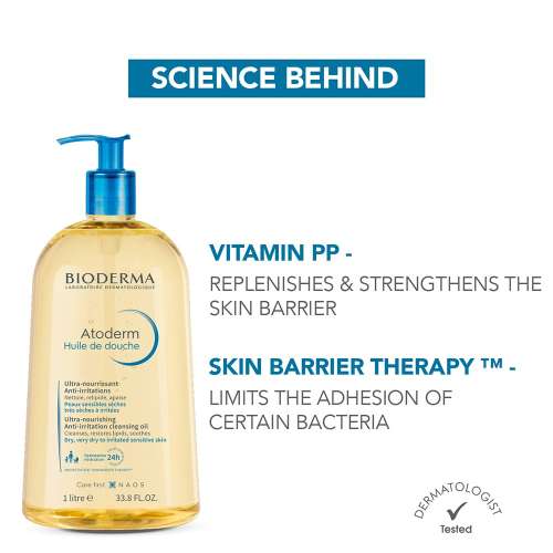 Bioderma: Atoderm huile de douche anti irritation cleansing oil face and body moisturizer 1ltr