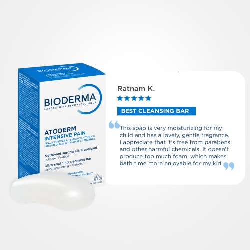 Bioderma: Atoderm Intensive Baby Soap Bar From Birth Gently Cleanses and Purifies The Skin, 150 gm