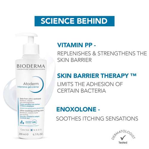 Bioderma: Atoderm intensive gel creme for anti itching lipid replenishing treatment 200ml