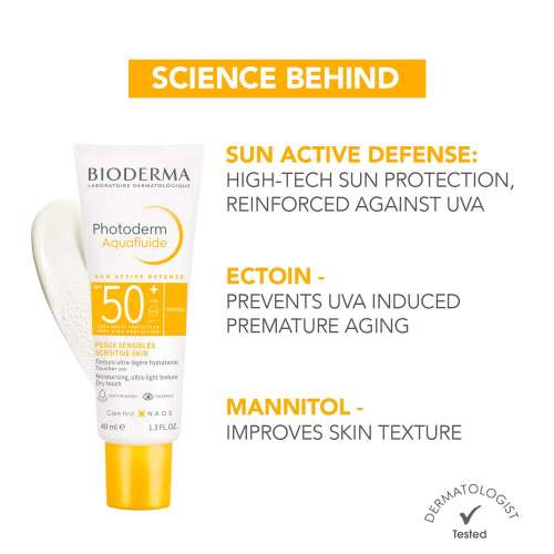 Bioderma: Bioderma Photoderm Aquafluide SPF 50+ PA++++ Invisible Sunscreen for All Skin Types | In Vivo Tested 40ml