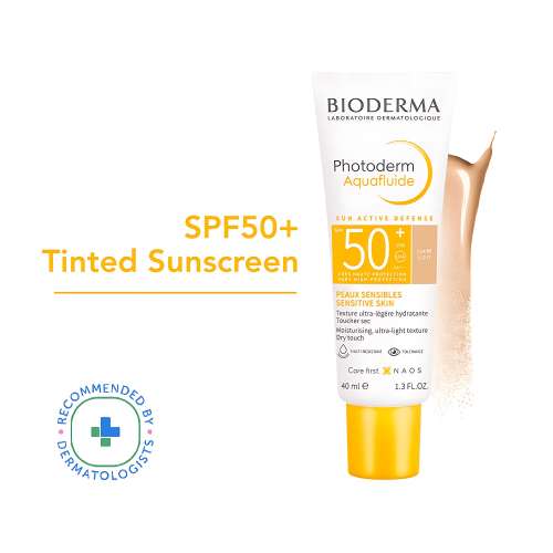 Bioderma: Photoderm Aquafluide SPF 50+ PA++++ Invisible Tinted Sunscreen for All Skin Types | In Vivo Tested