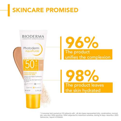 Bioderma: Photoderm Aquafluide SPF 50+ PA++++ Invisible Tinted Sunscreen for All Skin Types | In Vivo Tested