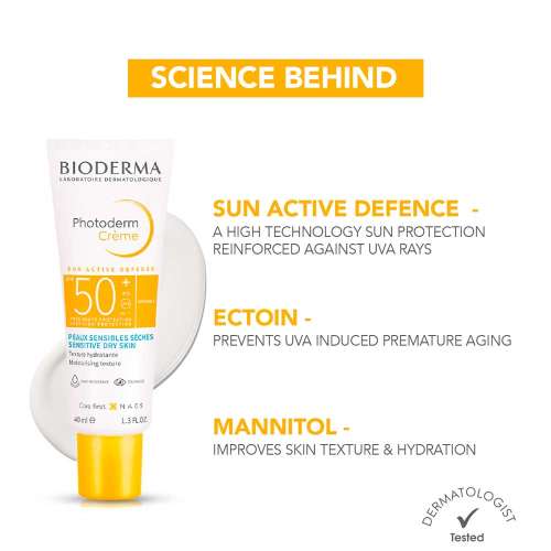 Bioderma: Photoderm Creme SPF 50+ Sunscreen Cream Normal To Dry Sensitive Skin, 40ml
