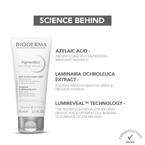 Bioderma: Pigmentbio sensitive areas external intimate and friction areas brightening care 75ml
