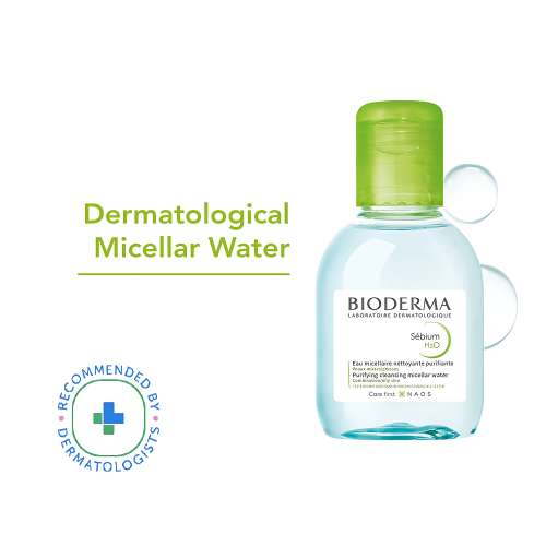 Bioderma: Sébium H2O Purifying Micellar Cleansing Water and Makeup Removing Solution for Combination to Oily Skin 100 ml