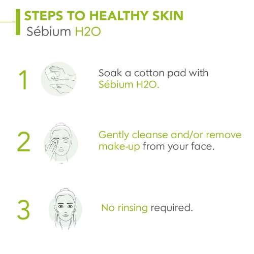 Bioderma: Sébium H2O Purifying Micellar Cleansing Water and Makeup Removing Solution for Combination to Oily Skin 100 ml