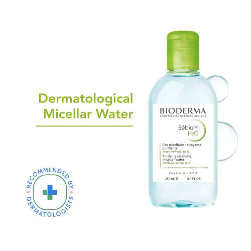 Bioderma: Bioderma SÃ©bium H2O Purifying Micellar Cleansing Water and Makeup Removing Solution for Combination to Oily Skin 250 ml