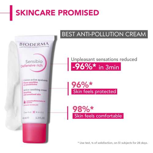 Bioderma: Sensibio Defensive Rich Active Soothing Cream Hydration/Moisturisation 12h Nutrition, 40ml
