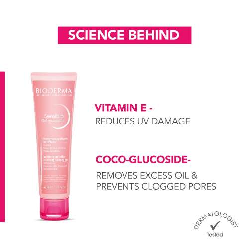 Bioderma: Sensibio Gel Moussant SLS Free Cleanser With Vitamin E-24h Hydration-Micellar Gel - 45ml