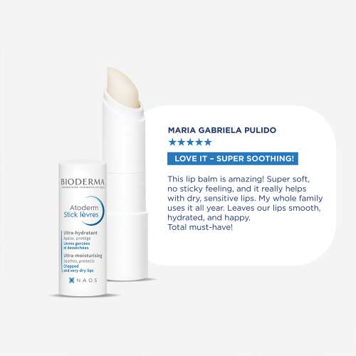 Bioderma: Atoderm Levres Ultra Hydrating Lip Balm for Dry, Chapped Lips 4gm