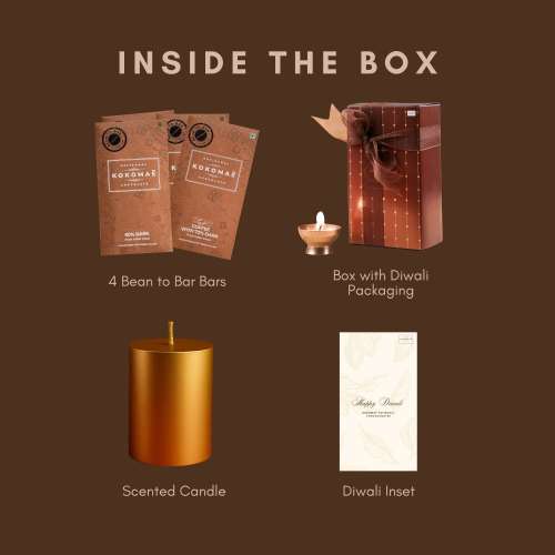Kokomae: 4-Bar Hamper: Presented in a regal Diwali box