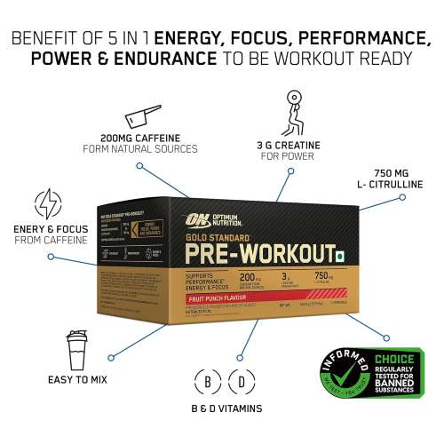 Optimum Nutrition: Gold Standard Pre-Workout - 15 servings - Fruit Punch