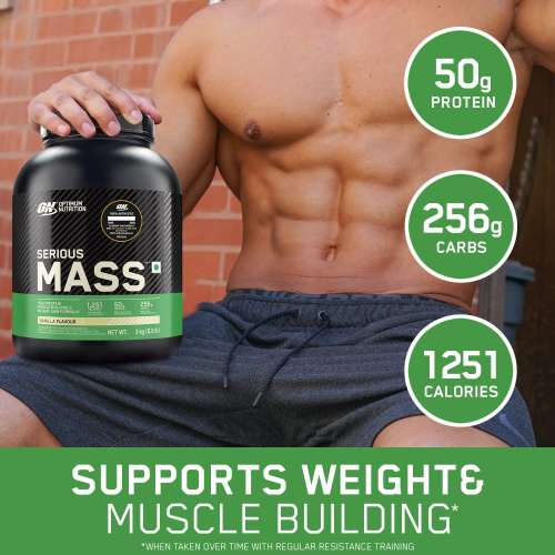 Optimum Nutrition: Serious Mass Weight Gainer Powder - 3kg - Vanilla