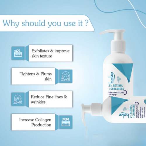 Bake Cosmetics: 0.5% Retinol + Ceramides Body Lotion for 48H Moisture, Anti-Aging, Skin Repair & Rejuvenation 300ml