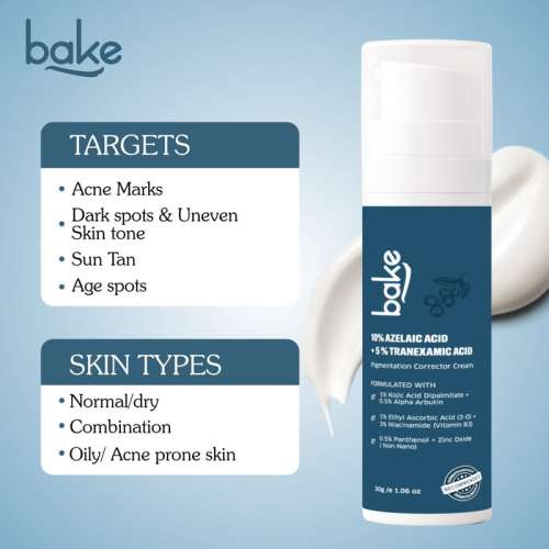 Bake Cosmetics: 10% Azelaic Acid + 5% Tranexamic Acid Pigmentation Corrector Cream 30ml
