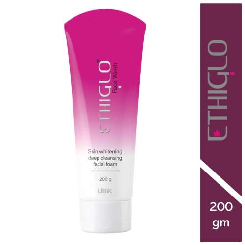 Ethiglo: Skin Whitening Deep Cleansing  Facial Foam Face Wash for Healthy, Soft and Smooth Skin Pack of 2 - 200gm