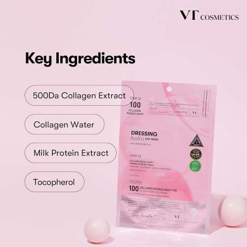 VT Cosmetics: Collagen Reedle Shot 100 & 2-step Hydrogel Mask   33gm