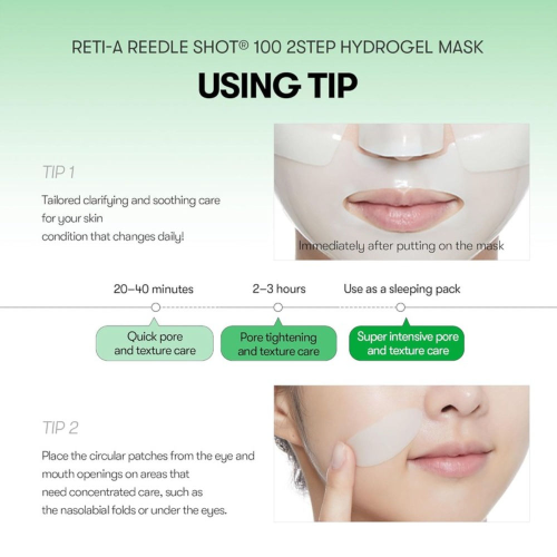 VT Cosmetics: Reti-A Reedle Shot 100 & 2-step Hydrogel Mask   33gm