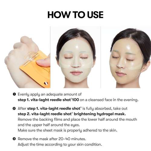 VT Cosmetics: Vita-Light Reedle Shot 100 & 2-step Hydrogel Mask   33gm