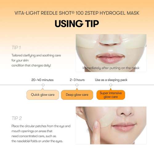 VT Cosmetics: Vita-Light Reedle Shot 100 & 2-step Hydrogel Mask   33gm