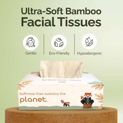 IMECO: Bamboo Facial Tissue | Soft & Highly Absorbent | 2-Ply | 100 Pulls Per Pack | Pack of 6