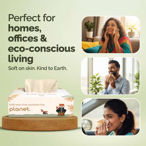 IMECO: Bamboo Facial Tissue | Soft & Highly Absorbent | 2-Ply | 100 Pulls Per Pack | Pack of 6