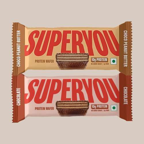 SuperYou: Chocolate + Choco Peanut Protein | 10g Protein, 3g Fiber, No Added Sugar 40gm