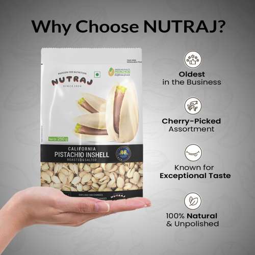 Nutraj: California Roasted & Salted Pistachios - 250gm