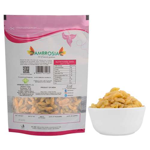 Ambrosia: Indian Raisins, Dried Seedless Grapes   500gm