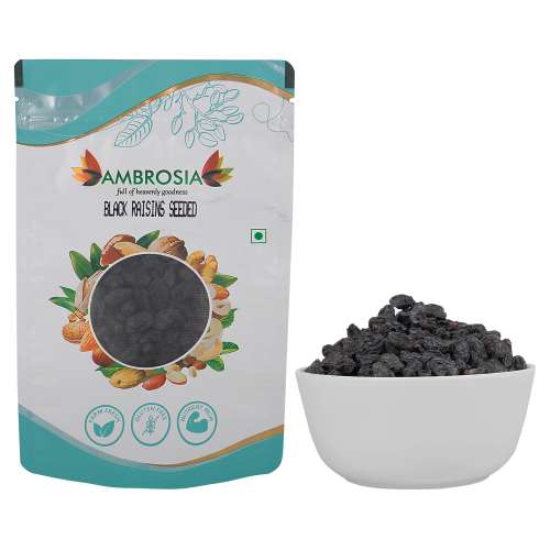 Ambrosia: Black Raisins with seed   250gm