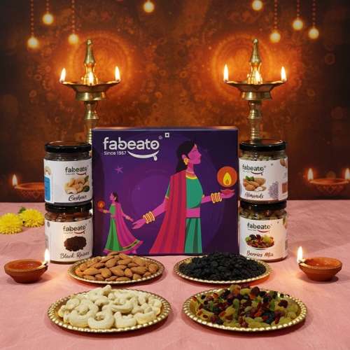 Fabeato: Premium Special Dry Fruits Gift Box for Festival Almonds, Cashews, Pista, Trial Mix