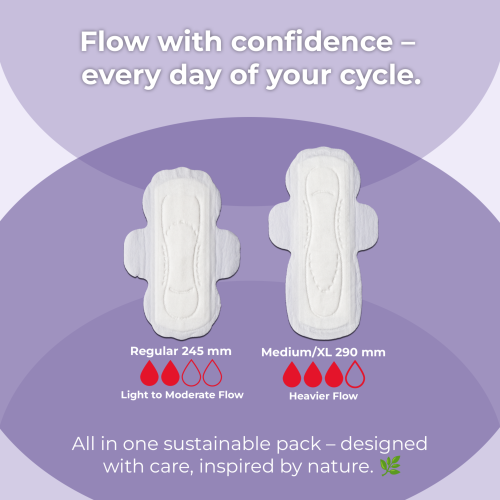 Saathi: Plant-Based Bamboo Pads - No Fragrance  Pack of 12 X 2 - 24 Pads (12 Reg + 12 XL)