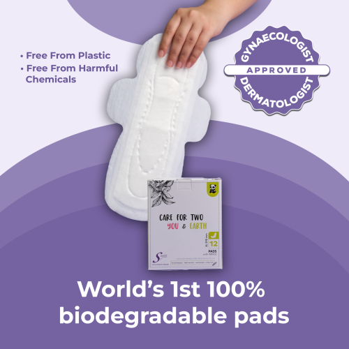 Saathi: Compostable Bamboo XL ( 290MM ) Sanitary Pads   Pack of 12 X 3 - 36 Pads (Medium)