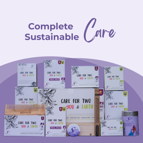 Saathi: Organic Bamboo XL ( 290MM ) Sanitary Napkins    Pack of 12 X 2 - 24 Pads (Medium)