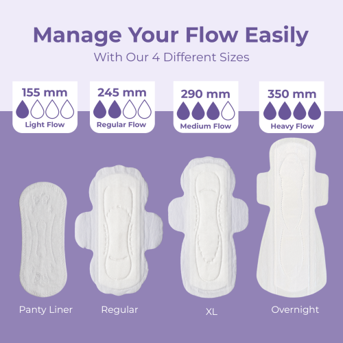 Saathi: Organic Bamboo Heavy Flow XXL ( 350MM) Sanitary Pads   Pack of 12 X 2 - 24 Pads (Overnight)