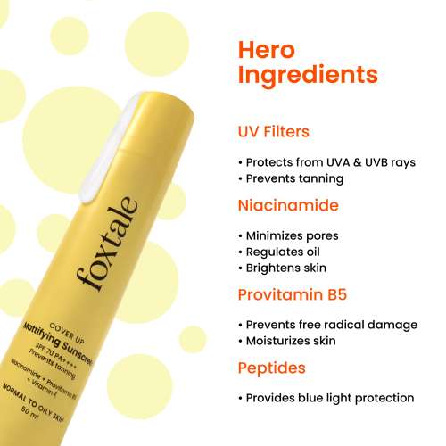 Foxtale: SPF 70 Gel-Cream Sunscreen for Oily Skin with PA++++ & Niacinamide   50ml